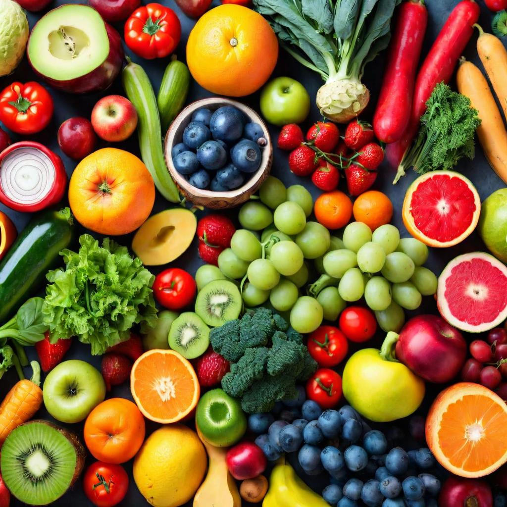 A variety of fresh fruits and vegetables for a healthy gut