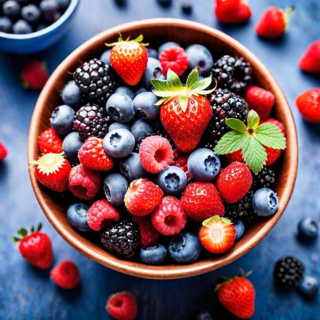 A-vibrant-bowl-of-mixed-berries-including-strawberries-blueberries-and-raspberries-rich-in-antioxidants-for-cancer