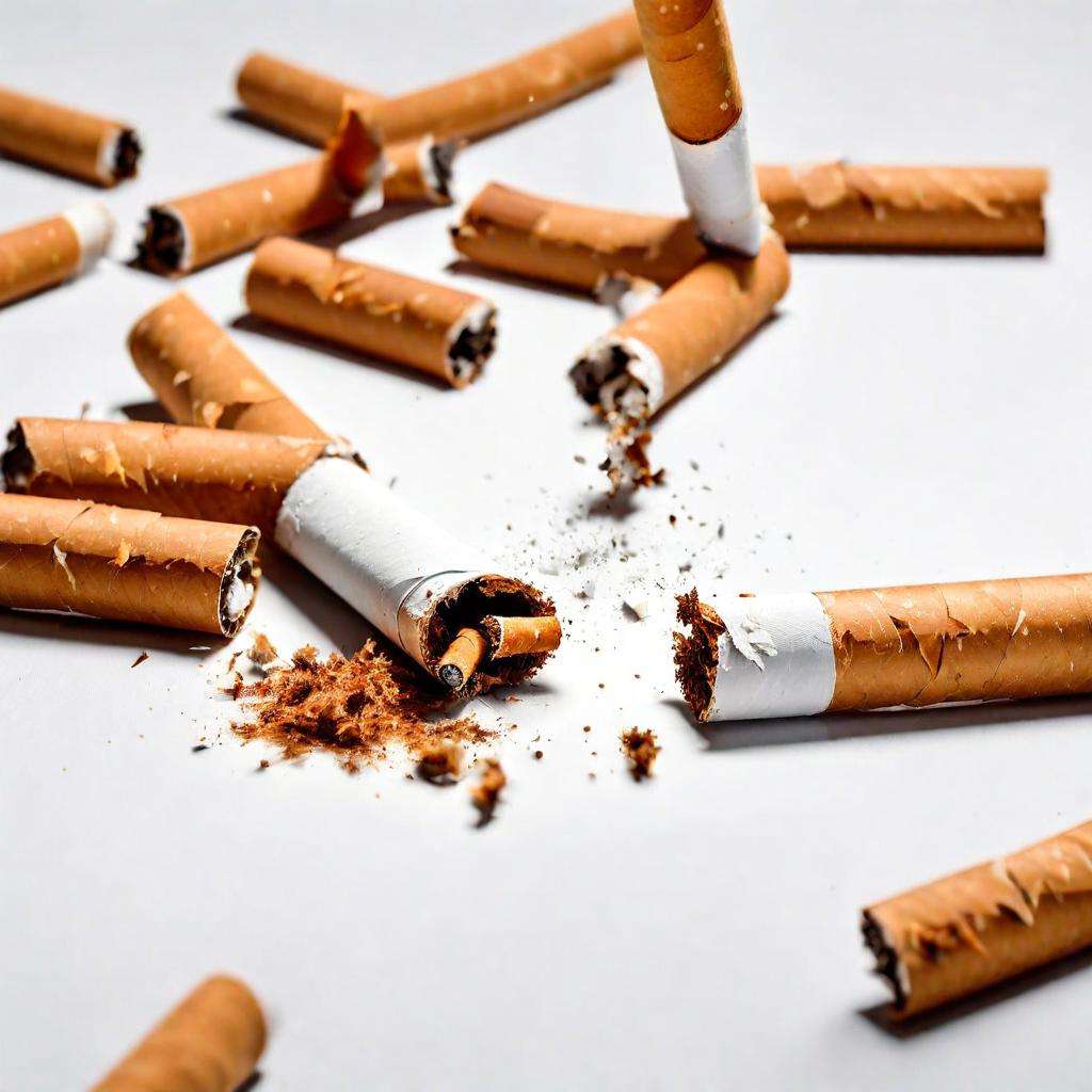 Broken cigarette, symbolizing quitting smoking for better health.