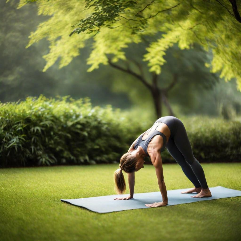 Person practicing yoga outdoors, demonstrating a detoxifying pose to enhance circulation and promote wellness.