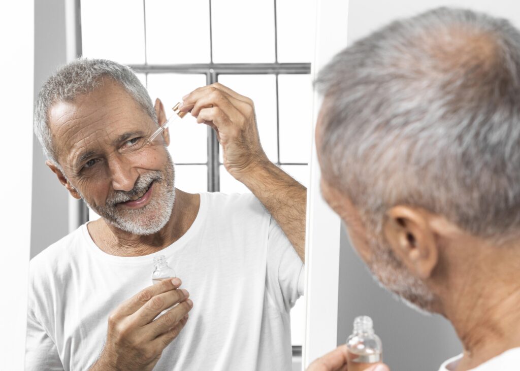 close-up-man-applying-face-serum Close-up man applying face serum